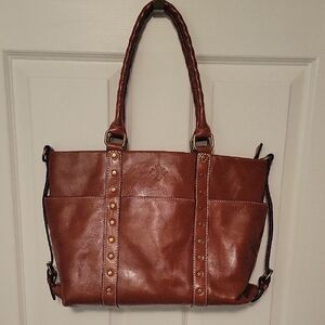 PATRICIA NASH Brown Leather Tote Bag